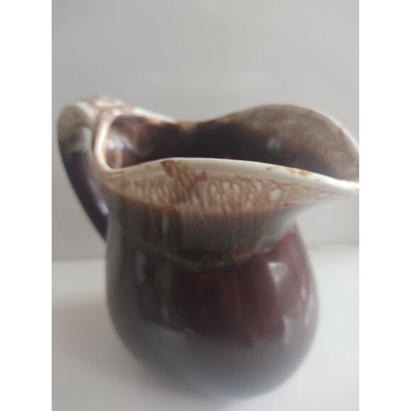 Vintage McCoy Pottery Brown Drip Glaze Pitcher Creamer 7” - Picture 5 of 8